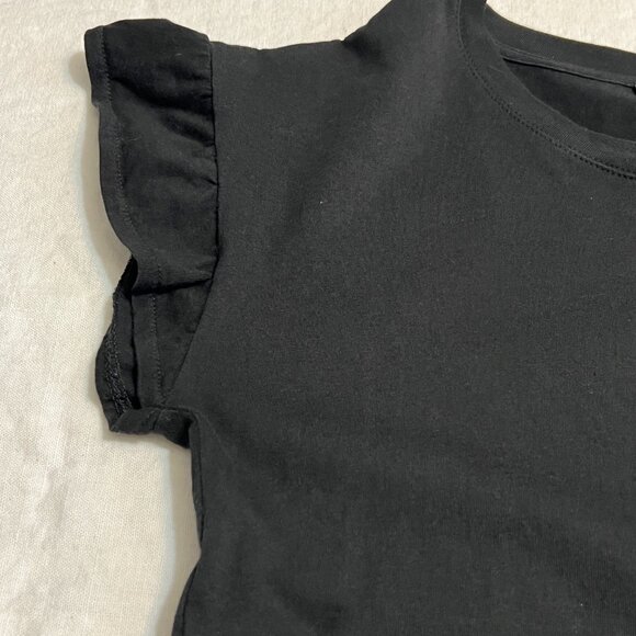 J. Crew Black Tiered Ruffle Sleeve Dress Cotton Size S Casual Summer Dress - Picture 3 of 8